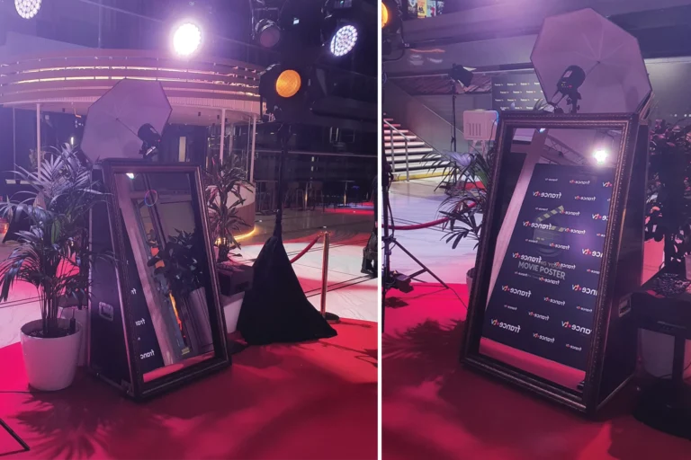Location photobooth IA : miroir photo intelligence artificielle sur un événement